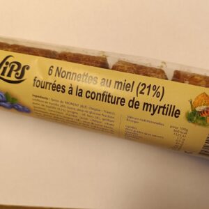 Nonnettes au miel fourrées myrtille 150g REF 612