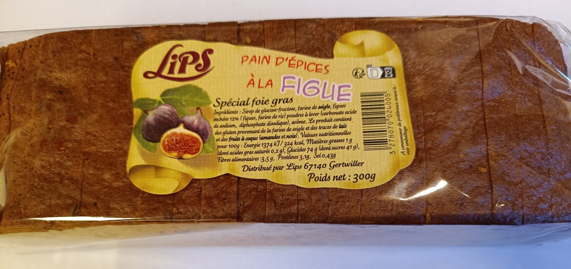 Pain d'épices à la Figue tranché Special Foie Gras REF 2400